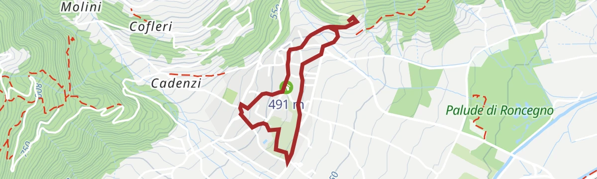 Route map: Walk - A stroll in the historical city centre of Roncegno Terme
